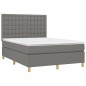 vidaXL Letto a Molle Materasso e LED Grigio Scuro 140x190cm in Tessuto vidaXL Letto a Molle Materasso e LED Grigio Scuro 140x190cm in Tessuto