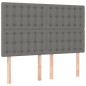 vidaXL Letto a Molle Materasso e LED Grigio Scuro 140x190cm in Tessuto vidaXL Letto a Molle Materasso e LED Grigio Scuro 140x190cm in Tessuto