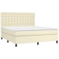 vidaXL Giroletto a Molle con Materasso e LED Crema 160x200 cm vidaXL Giroletto a Molle con Materasso e LED Crema 160x200 cm