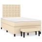 vidaXL Giroletto a Molle con Materasso Crema 120x200 cm in Tessuto