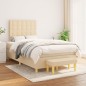vidaXL Giroletto a Molle con Materasso Crema 120x200 cm in Tessuto