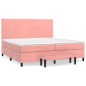 vidaXL Giroletto a Molle con Materasso Rosa 200x200 cm in Velluto