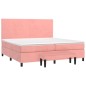 vidaXL Giroletto a Molle con Materasso Rosa 200x200 cm in Velluto