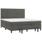 vidaXL Giroletto a Molle con Materasso Grigio Scuro 180x200 cm Velluto