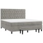 vidaXL Giroletto a Molle con Materasso Grigio Chiaro 160x200cm Velluto