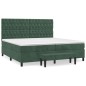 vidaXL Giroletto a Molle con Materasso Verde Scuro 200x200 cm Velluto