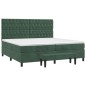 vidaXL Giroletto a Molle con Materasso Verde Scuro 200x200 cm Velluto