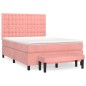 vidaXL Giroletto a Molle con Materasso Rosa 140x190 cm in Velluto