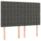 vidaXL Giroletto a Molle con Materasso Grigio Scuro 140x200 cm Velluto