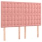vidaXL Giroletto a Molle con Materasso Rosa 140x200 cm in Velluto