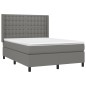 vidaXL Letto a Molle Materasso e LED Grigio Scuro 140x190cm in Tessuto vidaXL Letto a Molle Materasso e LED Grigio Scuro 140x190cm in Tessuto