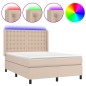vidaXL Giroletto Molle Materasso e LED Cappuccino 140x200cm Similpelle vidaXL Giroletto Molle Materasso e LED Cappuccino 140x200cm Similpelle