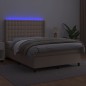 vidaXL Giroletto Molle Materasso e LED Cappuccino 140x200cm Similpelle vidaXL Giroletto Molle Materasso e LED Cappuccino 140x200cm Similpelle