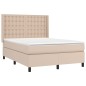 vidaXL Giroletto Molle Materasso e LED Cappuccino 140x200cm Similpelle vidaXL Giroletto Molle Materasso e LED Cappuccino 140x200cm Similpelle
