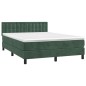 vidaXL Giroletto a Molle con Materasso Verde Scuro 140x190 cm Velluto