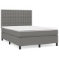 vidaXL Giroletto a Molle con Materasso Grigio Scuro 140x190 cm Tessuto