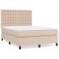 vidaXL Giroletto a Molle con Materasso Cappuccino 140x200cm Similpelle