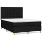 vidaXL Giroletto a Molle con Materasso Nero 140x190 cm in Tessuto