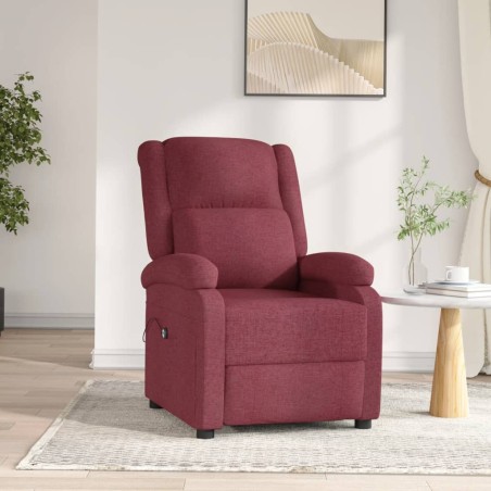 vidaXL Poltrona Elettrica Reclinabile Rosso Vino in Tessuto