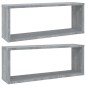 vidaXL Mensole Cubo Muro 2 pz Grigio Sonoma 60x15x23 Legno Multistrato vidaXL Mensole Cubo Muro 2 pz Grigio Sonoma 60x15x23 Legno Multistrato