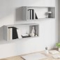 vidaXL Mensole Cubo Muro 2 pz Grigio Sonoma 60x15x23 Legno Multistrato vidaXL Mensole Cubo Muro 2 pz Grigio Sonoma 60x15x23 Legno Multistrato