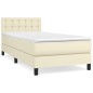 vidaXL Giroletto a Molle con Materasso Crema 80x200 cm in Similpelle