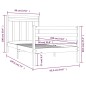 vidaXL Giroletto Bianco in Legno Massello 90x190 cm Single vidaXL Giroletto Bianco in Legno Massello 90x190 cm Single