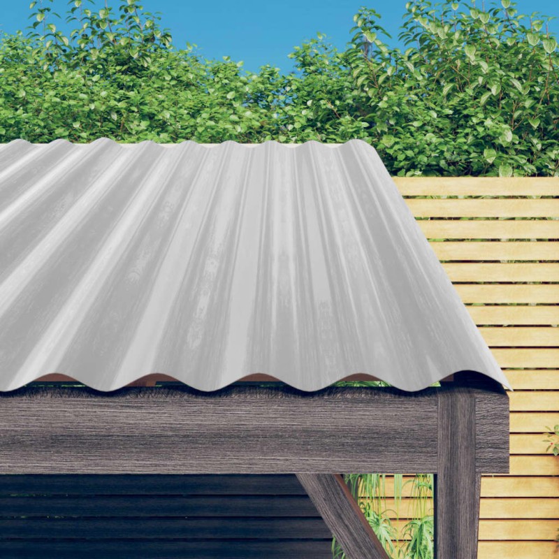 Pannelli Tetto 36pz Acciaio Verniciato Polvere Argento 60x36 cm Pannelli Tetto 36pz Acciaio Verniciato Polvere Argento 60x36 cm