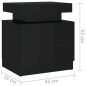 vidaXL Comodino Nero Lucido 45x35x52 cm in Legno Multistrato vidaXL Comodino Nero Lucido 45x35x52 cm in Legno Multistrato