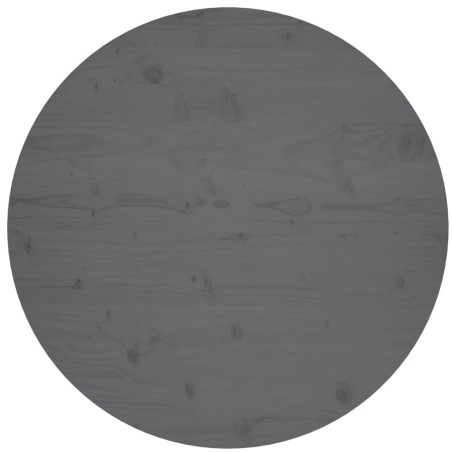 vidaXL Piano Tavolo Grigio Ø80x2,5 cm in Legno Massello di Pino