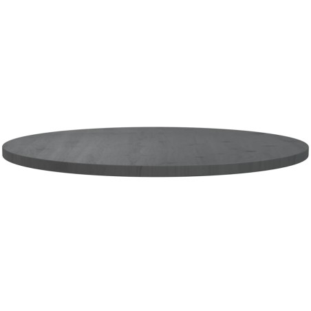 vidaXL Piano Tavolo Grigio Ø80x2,5 cm in Legno Massello di Pino