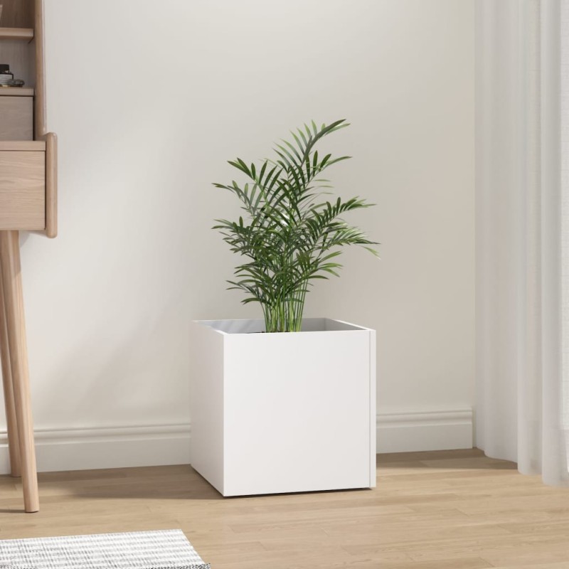 vidaXL Fioriera Bianca 40x40x40 cm in Legno Multistrato