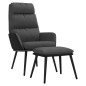 vidaXL Poltrona Relax e Sgabello Grigio Scuro in Tessuto e Similpelle vidaXL Poltrona Relax e Sgabello Grigio Scuro in Tessuto e Similpelle