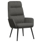 vidaXL Poltrona Relax e Sgabello Grigio Scuro in Tessuto e Similpelle vidaXL Poltrona Relax e Sgabello Grigio Scuro in Tessuto e Similpelle