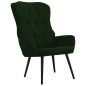 vidaXL Poltrona Relax con Poggiapiedi Verde Scuro in Velluto vidaXL Poltrona Relax con Poggiapiedi Verde Scuro in Velluto