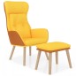 vidaXL Poltrona Relax e Poggiapiedi Giallo Senape Similpelle e Tessuto vidaXL Poltrona Relax e Poggiapiedi Giallo Senape Similpelle e Tessuto