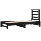vidaXL Dormeuse Estraibile Nera 2x(90x190) cm Legno Massello di Pino vidaXL Dormeuse Estraibile Nera 2x(90x190) cm Legno Massello di Pino