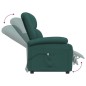 vidaXL Poltrona Alzapersona Verde Scuro Tessuto