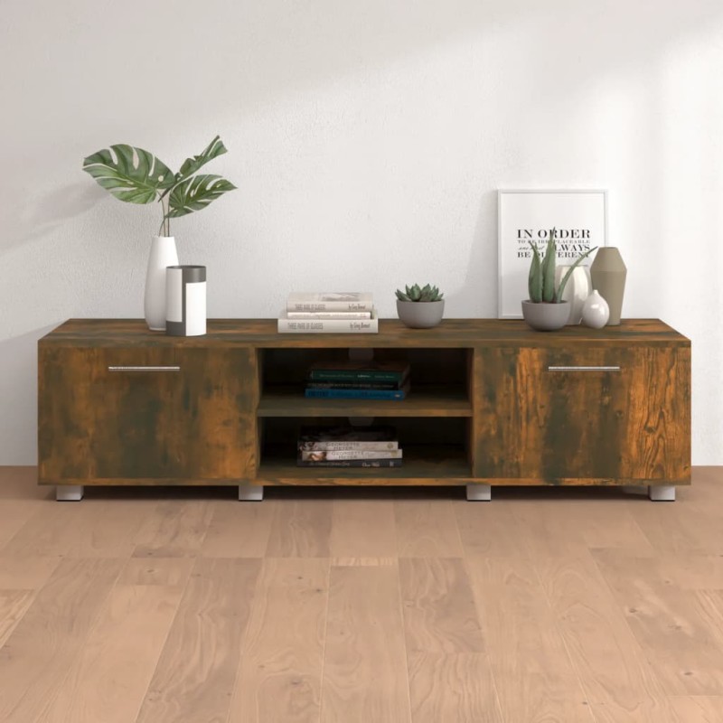 Mobile TV Rovere Fumo 140x40x35 cm in Legno Multistrato Mobile TV Rovere Fumo 140x40x35 cm in Legno Multistrato