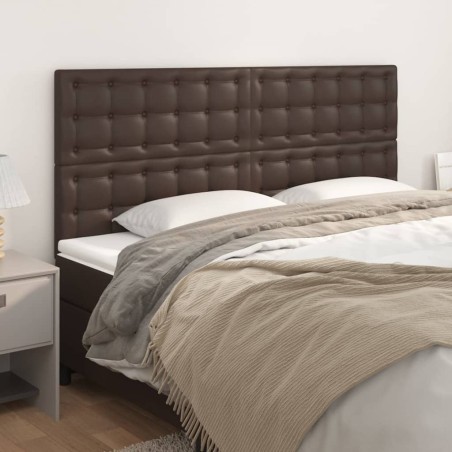 vidaXL Testiera 4 pz Marrone 80x5x78/88 cm in Similpelle