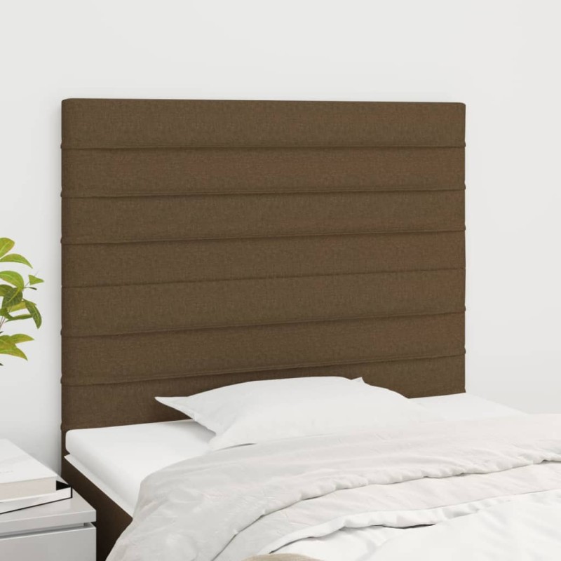 vidaXL Testiera 2 pz Marrone Scuro 100x5x78/88 cm in Tessuto