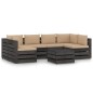 Set Divani da Giardino con Cuscini 7 pz Legno Impregnato Grigio Set Divani da Giardino con Cuscini 7 pz Legno Impregnato Grigio