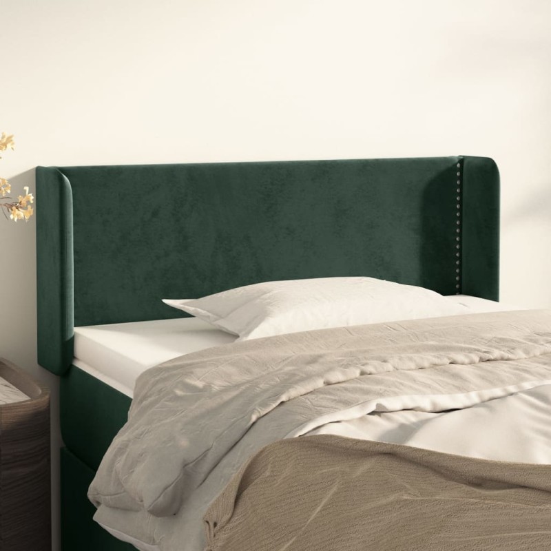 vidaXL Testiera ad Orecchio Verde Scuro 83x16x78/88 cm in Velluto