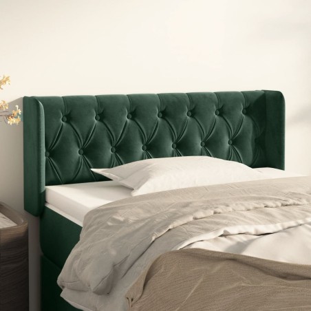 vidaXL Testiera ad Orecchio Verde Scuro 103x16x78/88 cm in Velluto