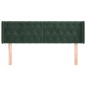vidaXL Testiera ad Orecchio Verde Scuro 163x16x78/88 cm in Velluto