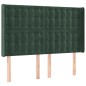 vidaXL Testiera ad Orecchio Verde Scuro 147x23x118/128cm in Velluto vidaXL Testiera ad Orecchio Verde Scuro 147x23x118/128cm in Velluto