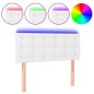 vidaXL Testiera Bianco a LED 100x5x78/88 cm in Similpelle
