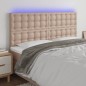 vidaXL Testiera a LED Cappuccino 160x5x118/128 cm in Similpelle