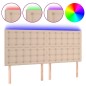vidaXL Testiera a LED Cappuccino 160x5x118/128 cm in Similpelle