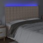 vidaXL Testiera a LED Cappuccino 160x5x118/128 cm in Similpelle